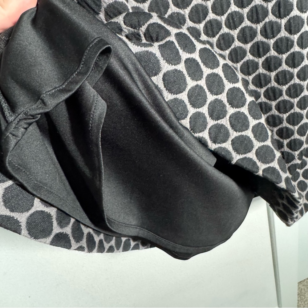 Boden Black and Gray Polka Dot Fit & Flare Dress Size 8 Petite 3/4 Sleeves Fall - Picture 5 of 12